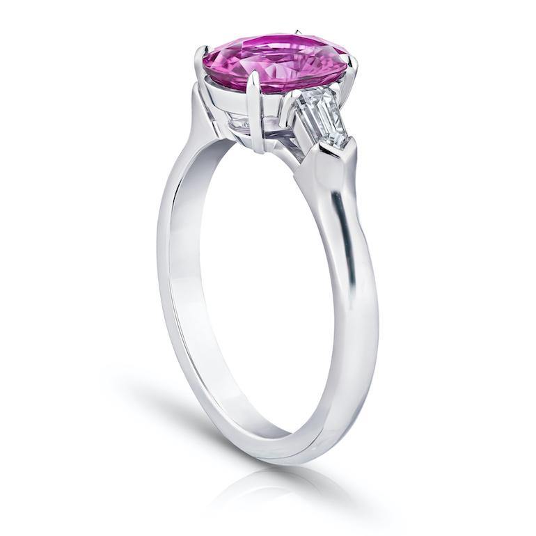 2.19 Carat Pink Oval Sapphire and Diamond Ring - David Gross Group