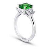 2.95 Carat Green Tsavorite and Diamond Ring - David Gross Group