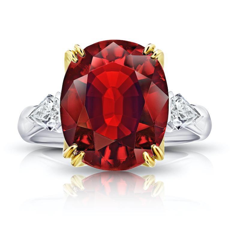 6.66 carat Oval Red Spinel and Diamond Ring - David Gross Group