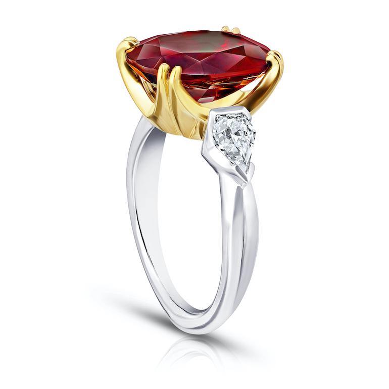 6.66 carat Oval Red Spinel and Diamond Ring - David Gross Group