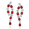 Emerald Cut Ruby and Diamond Earrings - David Gross Group