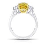 4.07 Carat Radiant Cut Yellow Sapphire Ring - David Gross Group