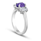 1.78 Carat Oval Purple Sapphire and Diamond Ring - David Gross Group