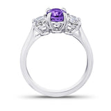 1.78 Carat Oval Purple Sapphire and Diamond Ring - David Gross Group