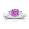 1.24 Carat Asscher Cut Pink Sapphire and Diamond Ring - David Gross Group