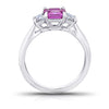 1.24 Carat Asscher Cut Pink Sapphire and Diamond Ring - David Gross Group