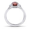 2.08 Carat Emerald Cut Reddish Brown Sapphire and Diamond Ring - David Gross Group