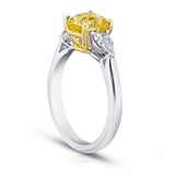 2.36 Carat Cushion Yellow Sapphire and Diamond Ring - David Gross Group