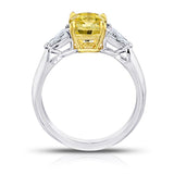 2.36 Carat Cushion Yellow Sapphire and Diamond Ring - David Gross Group