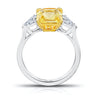 4.52 Carat Yellow Radiant Cut Sapphire and Diamond Ring - David Gross Group