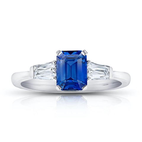 4.08 Carat Oval Blue Sapphire and Diamond Ring