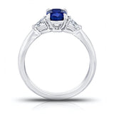 1.16 Carat Cushion Blue Sapphire and Diamond Ring - David Gross Group