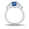 2.25 Carat Emerald Cut Blue Sapphire and Diamond Ring - David Gross Group