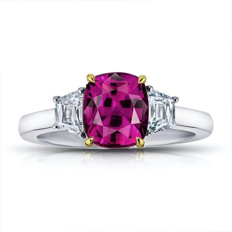 2.47 Carat Oval Pink Sapphire and Diamond Ring