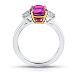 3.18 Carat Red Cushion Ruby and Diamond Ring - David Gross Group