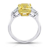 3.80 Carat Emerald Cut Yellow Sapphire and Diamond Ring - David Gross Group
