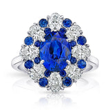 3.11 Carat Oval Blue Sapphire and Diamond Ring - David Gross Group