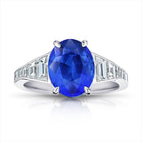 4.91 Carat Oval Blue Sapphire and Diamond ring - David Gross Group