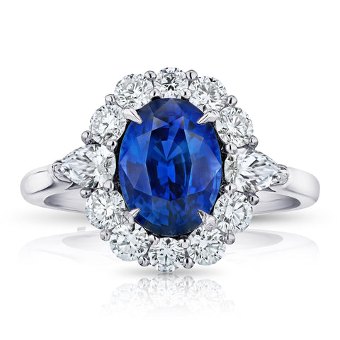 1.13 Carat EC Padparadscha Sapphire and Diamond Ring