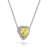 4.89 Carat Heart Shape Yellow Sapphire and Diamond Pendant - David Gross Group