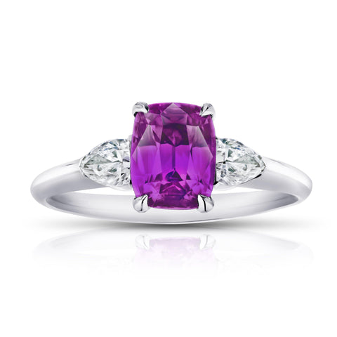 2.47 Carat Oval Pink Sapphire and Diamond Ring
