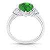 2.43 Carat Pear Shape Green Tsavorite and Diamond Platinum Ring - David Gross Group
