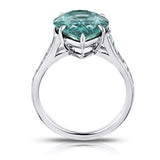 7.57 Carat Pear Shape Green Sapphire and Diamond Ring - David Gross Group