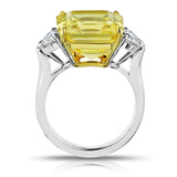 13.28 Carat Emerald Cut Yellow Sapphire and Diamond Ring - David Gross Group