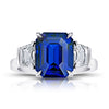 5.98 Carat Emerald Cut Sapphire and Diamond Ring - David Gross Group