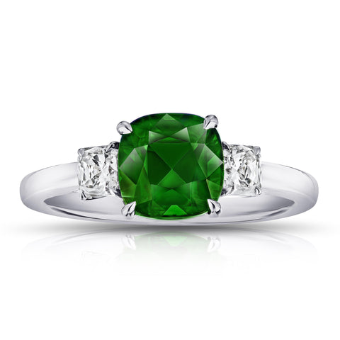 5.70 Carat Emerald Cut Pink Sapphire and Diamond Ring