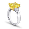 6.51 Carat Cushion Yellow Sapphire and Diamond Ring - David Gross Group