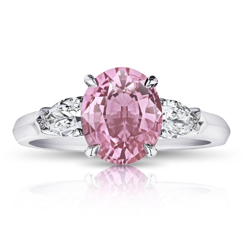 4.54 Carat Cushion Pink Sapphire and Diamond Ring