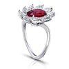 3.54 Carat Oval Red Ruby and Diamond Platinum Ring - David Gross Group