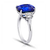 8.59 Carat Cushion Blue Sapphire and Diamond Ring - David Gross Group