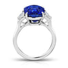8.59 Carat Cushion Blue Sapphire and Diamond Ring - David Gross Group