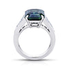 8.61 carat Emerald Cut Green Sapphire and diamond platinum ring - David Gross Group