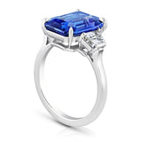 6.60 Carat Emerald Blue Sapphire and Diamond Ring - David Gross Group