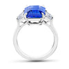 6.60 Carat Emerald Blue Sapphire and Diamond Ring - David Gross Group