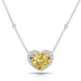12.31 Carat Heart Shaped Yellow Sapphire Pendant - David Gross Group