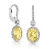 8.54 carat Oval Yellow Sapphire and Diamond Platinum and 18k Yellow Gold Earrings - David Gross Group