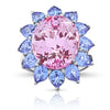 14.15 carat Oval Pink Natural No Heat Sapphire and Platinum Ring - David Gross Group
