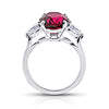 6.05 carat Oval Red Spinel and Diamond Platinum Ring - David Gross Group