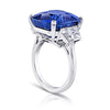 20.26 carat Cushion Blue Sapphire and Diamond Platinum Ring - David Gross Group