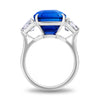 11.08 Carat Square Emerald Blue Sapphire and Diamond Ring - David Gross Group