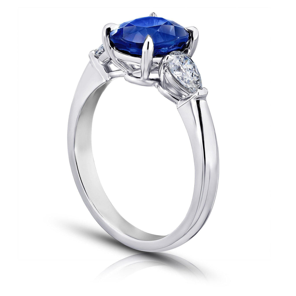 3.06 Carat Blue Sapphire and Diamond Ring - David Gross Group