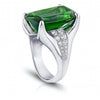 14.78 Carat Cushion Green Tourmaline and Diamond Ring - David Gross Group