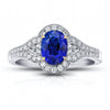 1.63 Carat Oval Blue Sapphire and Diamond ring - David Gross Group