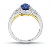 1.63 Carat Oval Blue Sapphire and Diamond ring - David Gross Group