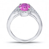 2.31 Carat Oval Pink Sapphire and Diamond Ring - David Gross Group