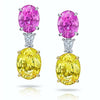 15.11 Carat Oval Pink & Yellow Sapphires and Diamond Earrings - David Gross Group